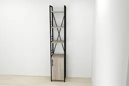 Етажерка 4/34 Ferrum-decor Серії Конект із тумбою 179x34x28 Чорний ДСП Сонома Трюфель (FRD-104467) - мініатюра 2