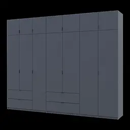 Розпашна Шафа для одягу Doros Лукас Графіт 3+4 ДСП 300х50х240 (42005133)
