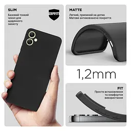 Чехол-накладка для смартфона Samsung Galaxy A05 (A055) противоударный, силиконовый, термополиуретановый (ТПУ), с защитой камеры и корпуса, черный, защита всего корпуса, ArmorStandart (ARM71805) - мініатюра 3