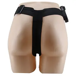 Подвійний страпон з вібрацією Ultra Passionate Harness Dual Penis 16 см коричневий - мініатюра 4