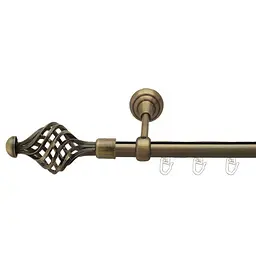 Карниз Orvit Арезо металевий однорядний відкритий+профіль профільна труба  Антик 19 мм 300 см (7222556)