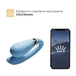 Смартвібратор для пар Zalo - Fanfan Royal Blue - мініатюра 2