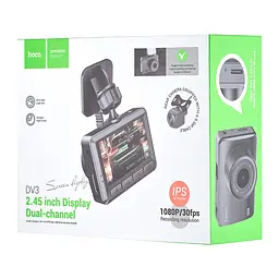 Відеореєстратор Hoco DV3 Driving recorder with display (dual-channel) Чорний - мініатюра 2