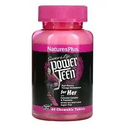Мультивитамины для подростков Power Teen for Her 60 жевательных таблеток NaturesPlus vit0005312
