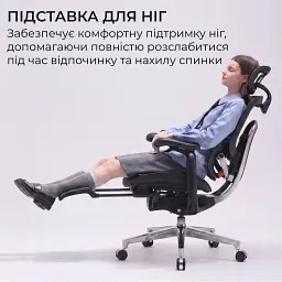 Офісне крісло Sihoo C500 V2, Black, з підставкою для ног (C500-V2-B101-JT) - мініатюра 11