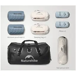 Водонепроникна дорожня сумка Naturehike CNK2450XB015 90 л чорна - мініатюра 3