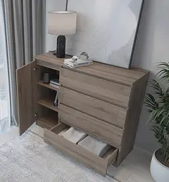 Комод в спальню MebelStar Нео 1Д4Ш 120x43x98 см Трюфель (MBS-1057) - мініатюра 3