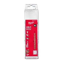 Свердло по металу HSS-Co MILWAUKEE DIN338, діаметр 10,2х133х87мм, (5шт), пластикова коробка