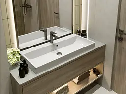 Умивальник Miraggio VARNA 900 (0000260) Miramarble, Глянцевий, Накладний/Врізний, Білий - мініатюра 6