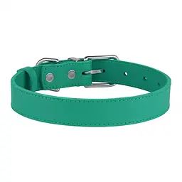 Нашийник для собак BronzeDog Barksi Classic шкіряний XS 23-30х1.2 см бірюзовий - мініатюра 2