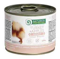 Вологий корм для собак малих порід з індичкою та яблуками Nature's Protection Adult Small Breeds Turkey&Apples, 200г