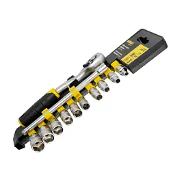 Набір торцевих головок Sigma торцевих 1/4" + ключ-тріскачка та подовжувач 12 шт CrV (6003501) - мініатюра 3