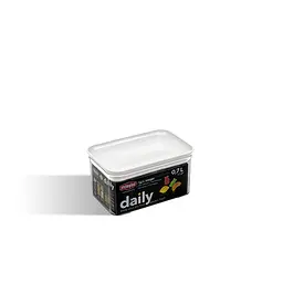 Прямокутна ємність для зберігання продуктів Daily 0,7л біла (57402) - мініатюра 2