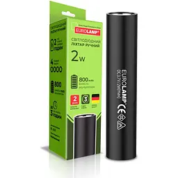 Світлодіодний ліхтар Eurolamp battery + USB чорний (FLASH-2W(black)) - мініатюра 2
