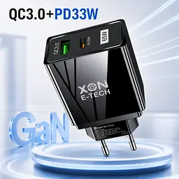 Зарядний пристрій XON PowerCharge 65W (PD33) USB Type-C (PCWA065033A1C1B 6037) Чорний - мініатюра 4