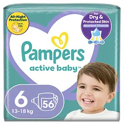 Подгузники Pampers Active Baby 6 (13-18 кг) 56 шт.