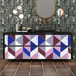 Самоклеюча плівка Sticker Wall 0.45х10м х 0.07мм Рожеві трикутники SW-00001225 - мініатюра 5