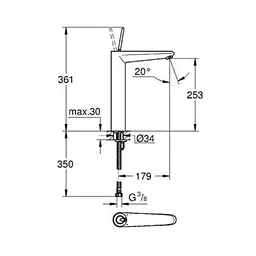 Змішувач для раковини Grohe EuroDisc Joy 23428LS0, Білий - мініатюра 2