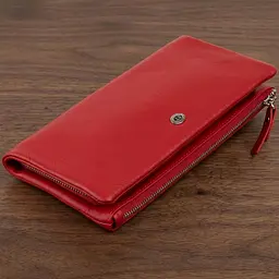 Гаманець-клатч зі шкіри з кишенею для мобільного ST Leather 19315 червоний - мініатюра 1