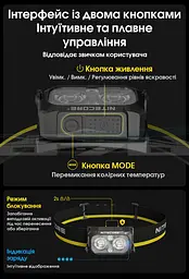 Налобний ліхтар Nitecore NU25 MCT UHE LED 400 люмен USB-C (9 режимів) - мініатюра 6