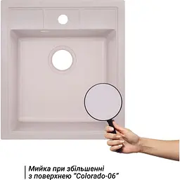 Кухонна мийка Lidz 460х515/200 COL-06 бежева (LIDZCOL06460515200) - мініатюра 5