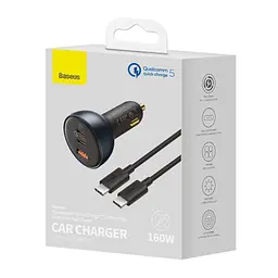 Авто ЗУ Baseus 160W Car Charger 2C+U + кабель - комплект зарядный для авто (TZCC2M-0G / CCZX-160CX) - мініатюра 4
