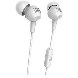 Навушники провідні JBL C100SI білі з мікрофоном - мініатюра 3