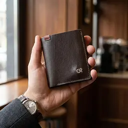 Вертикальне портмоне-кредитниця комбі у гладкій шкурі Grande Pelle 11328 коричневе - мініатюра 2