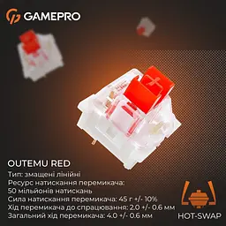 Клавіатура GamePro Genesis Metallic Outemu Red Swithes USB Gray (MK144G) [152671] - мініатюра 11