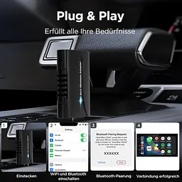 Бездротовий адаптер Carplay та автомобільний бездротовий адаптер Android DYUZO, міні-бездротовий адаптер Carplay 2-в-1 для CarPlay - мініатюра 3