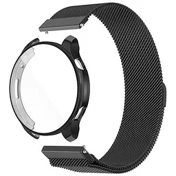 Комплект Tamister для годинника Amazfit GTR4 чорний (чохол + металевий ремінець 22 мм)