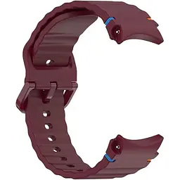 Силіконовий ремінець BeCover Ribbed Tape для Samsung Galaxy Watch (20 mm) 3 41 mm/4 40mm-44mm/5 40-44mm/6 40-44mm/7 40-44mm Red Wine (712049) - мініатюра 2