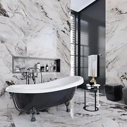 Ванна окремостояча глянцева Amidicon Symphony 167x78 чорна з литого каменю чорні ніжки SYMFONIYA_167_bl_BLACK_HL, Чорний - мініатюра 2