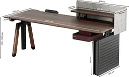 Геймерський стіл Sihoo D07 1.8m Walnut/Black (D07A-101/D07J-101-AB/D07-P) - мініатюра 2