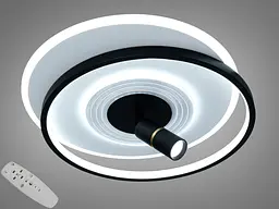 Сучасна LED-люстра Diasha 5531WH+BK dimmer білий + чорний, 64 Вт, з пультом і димером, 47 см - мініатюра 4