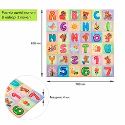 Набір стінових панелей 3D Sticker Wall 700х1400х4 мм Алфавіт 2 шт. SW-00002352 - мініатюра 5