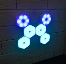 Модульний LED світильник сенсорний настінний шестигранний з пультом 6 шт UKC білий - мініатюра 14