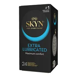 Презервативи Skyn Extra Lube безлатексні 24 шт — поліізопренові презервативи з додатковою змазкою
