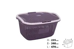 Кошик для білизни Violet House 1002 Віолетта Plum, з кришкою, 28 л, фіолетовий (1002 Віолетта PL с/к 28 л) - мініатюра 3