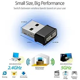 WiFi-адаптер Asus USB-AC53 nano - мініатюра 3