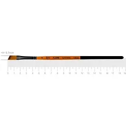 Пензель синтетика кутова FLAME 1368А №2 коротка ручка Rosa [CD]