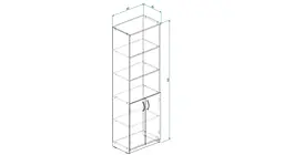 Шафа Анжело Ferrum-decor на 5 полиць з 2 дверима 1900x600x380 ДСП Бетон 16 мм (FRD-105000) - мініатюра 4