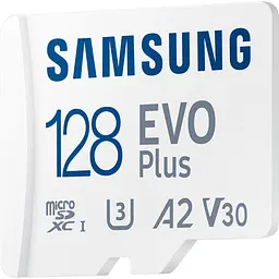 Карта пам'яті Samsung microSDXC EVO Plus 128 GB Class 10 UHS-I U3 V30 A2 + SD Adapter (MB-MC128SA) [165883] - мініатюра 3