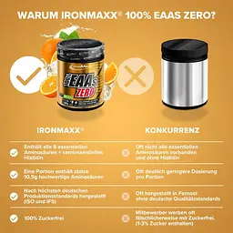 Амінокислота IronMaxx 100% EAAs Zero Апельсин 500 г - мініатюра 4