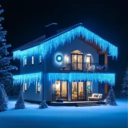 Вулична гірлянда Бахрома GarlandoPro 50 м 840 LED чорний дріт Синій 50MBBL