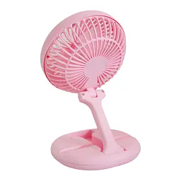 Міні вентилятор на акумуляторі Mini Fan рожевий, складаний с USB, настільний - мініатюра 2