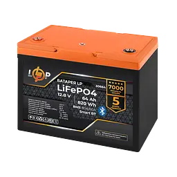 Акумулятор LP LiFePO4 12,8V - 64Ah (820Wh) (BMS 80A/64А) пластик Smart BT - мініатюра 2