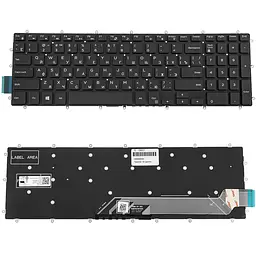 Клавіатура для ноутбука DELL (Inspiron: 7566, 7567) rus, black, без фрейму (оригінал)