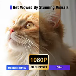 Мультимедійний смарт-проектор з автофокусом Magcubic HY450 Android 14, chip H726, 8K24fps, 2GB/16GB домашній кінотеатр Black White (19397) - мініатюра 5