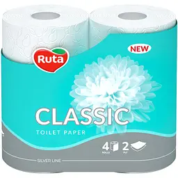 Туалетний папір Ruta Classic 2 шари Білий 4 рулони (4820023740044)